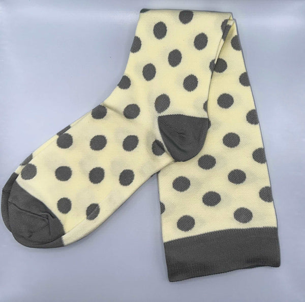 Cream Polka Dot Pulse Compression Socks