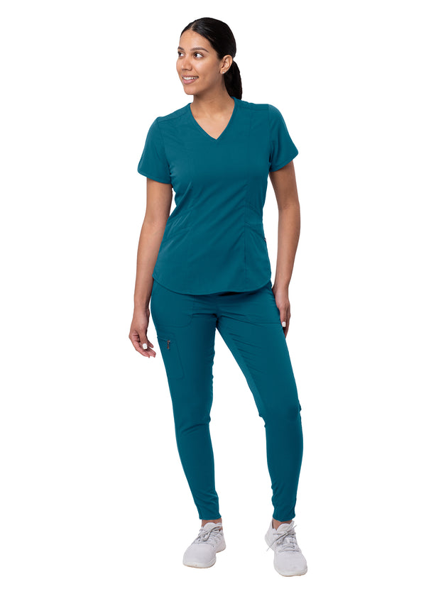 Adar Women's Modern Athletic Jogger Scrub Set